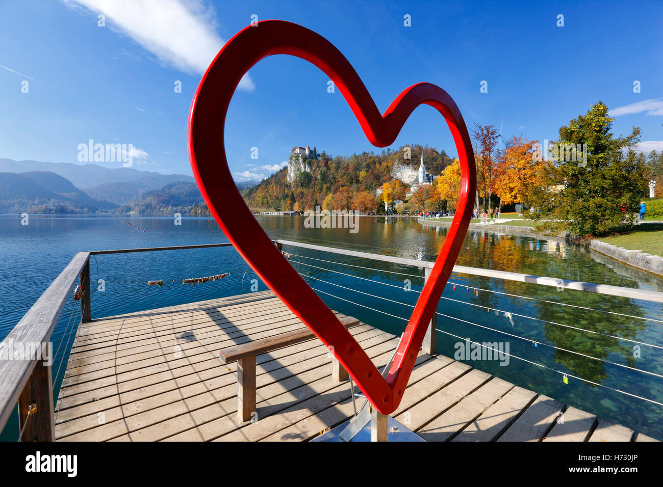 Bled, Slovenia.forma di cuore Foto Stock