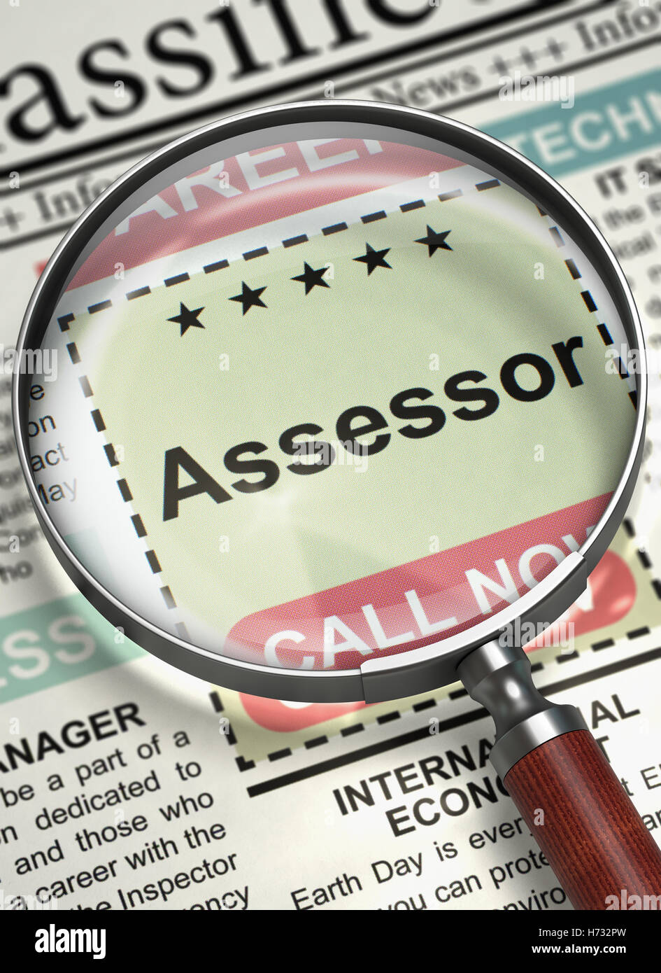 Assessore ora di assunzione. 3D. Foto Stock