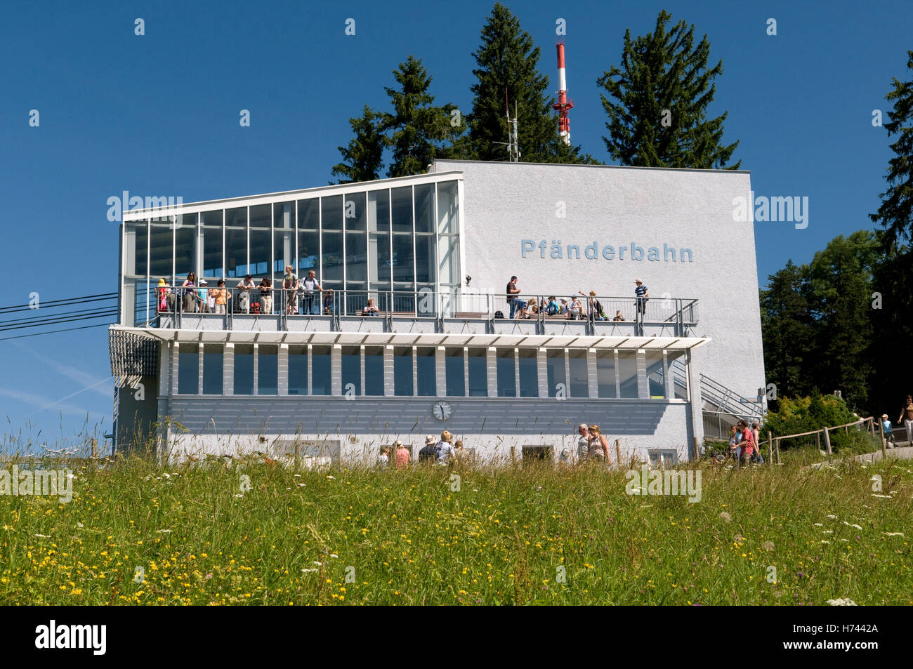 Stazione di montagna del Pfaenderbahn linea tramviaria, 1064m, Bregenz, il lago di Costanza, Vorarlberg, Austria, Europa Foto Stock