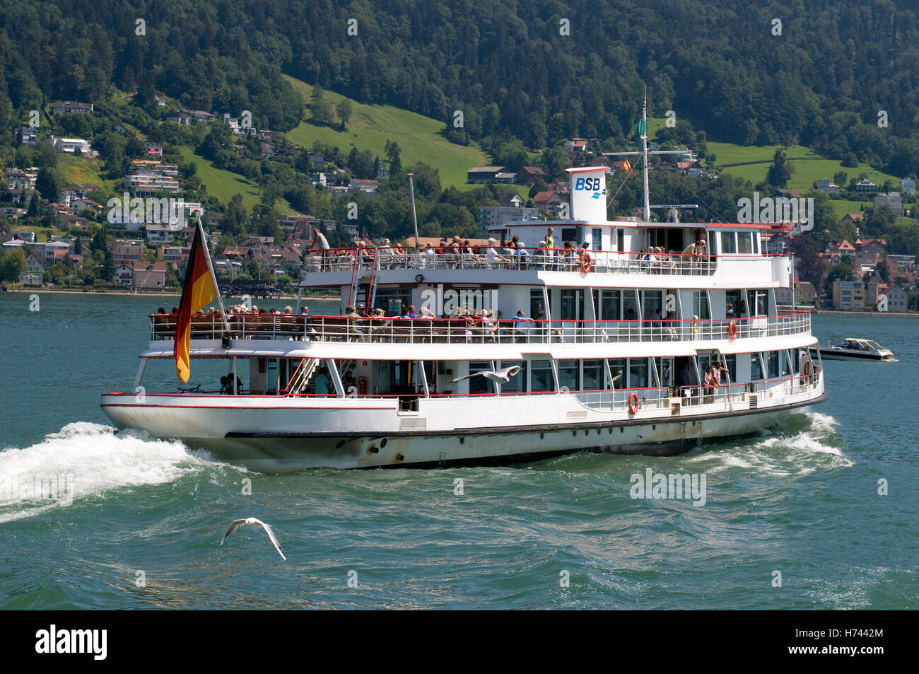 Nave passeggeri, Bregenz, il lago di Costanza, Vorarlberg, Austria, Europa Foto Stock