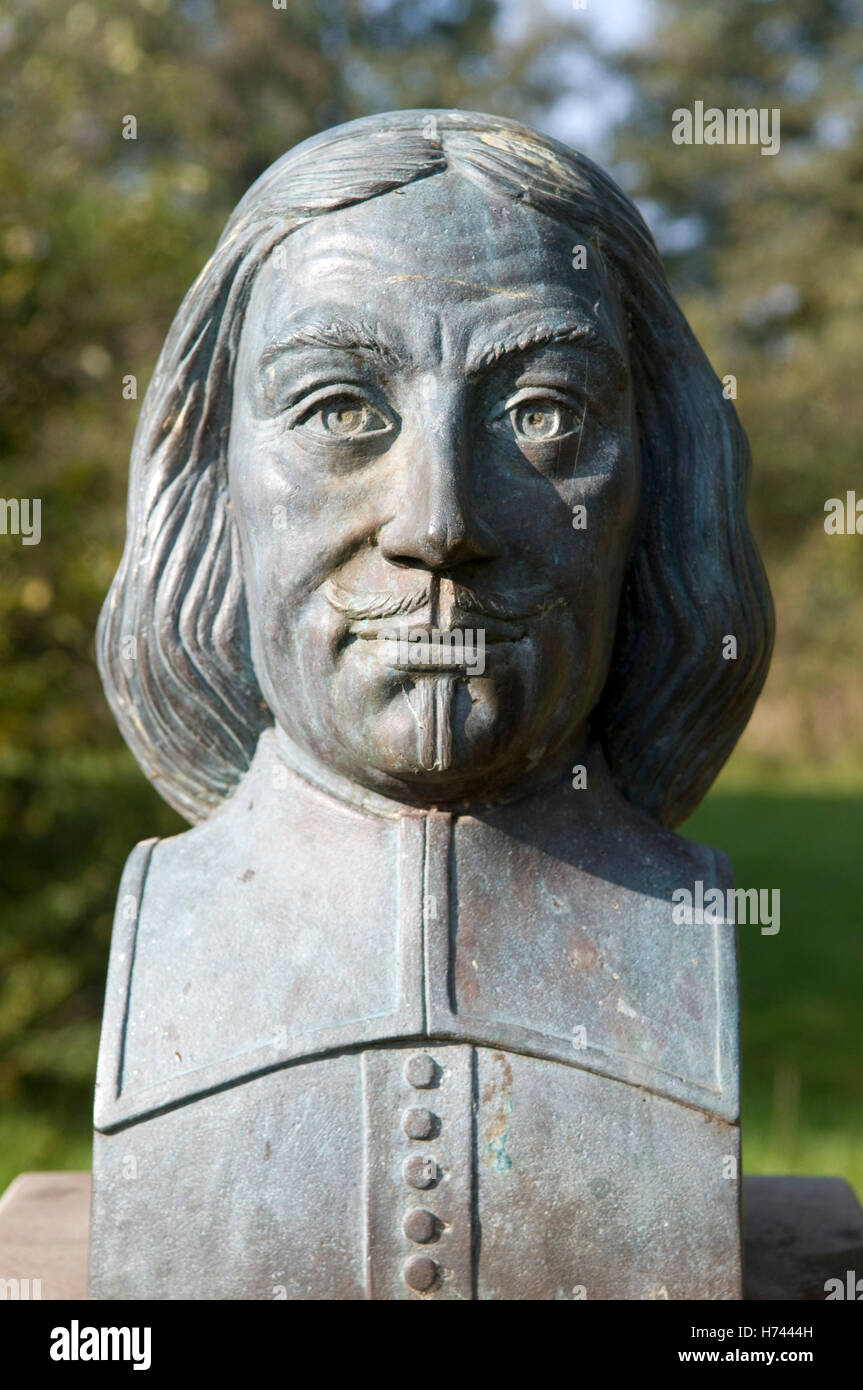 Busto di Christoph Bernhard von Galen, 1606-1678, consigliere del Luedinghausen, principe-vescovo di Muenster, Luedinghausen Foto Stock
