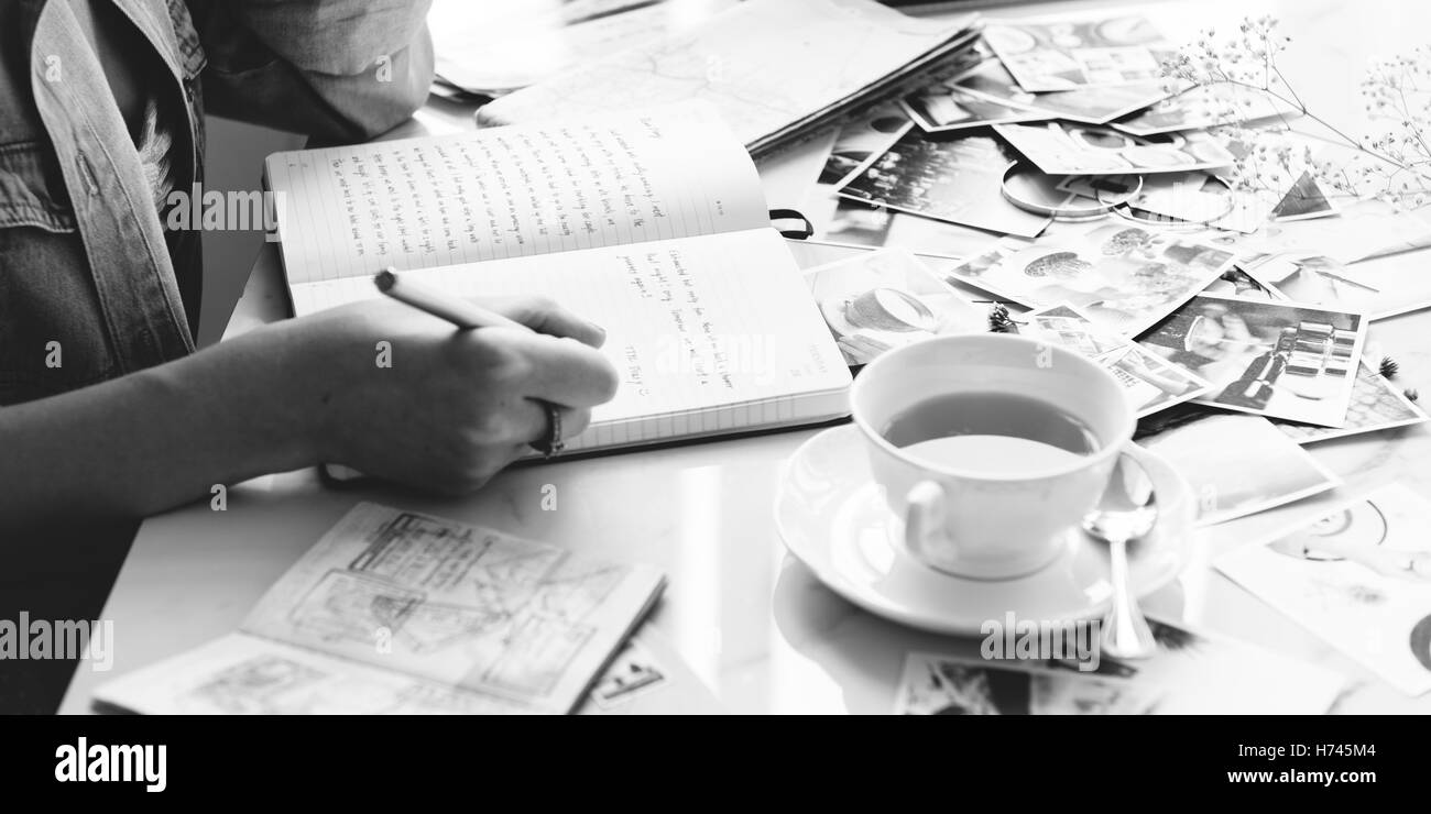 Fotografo la vita è un viaggio il concetto della fotocamera Foto Stock