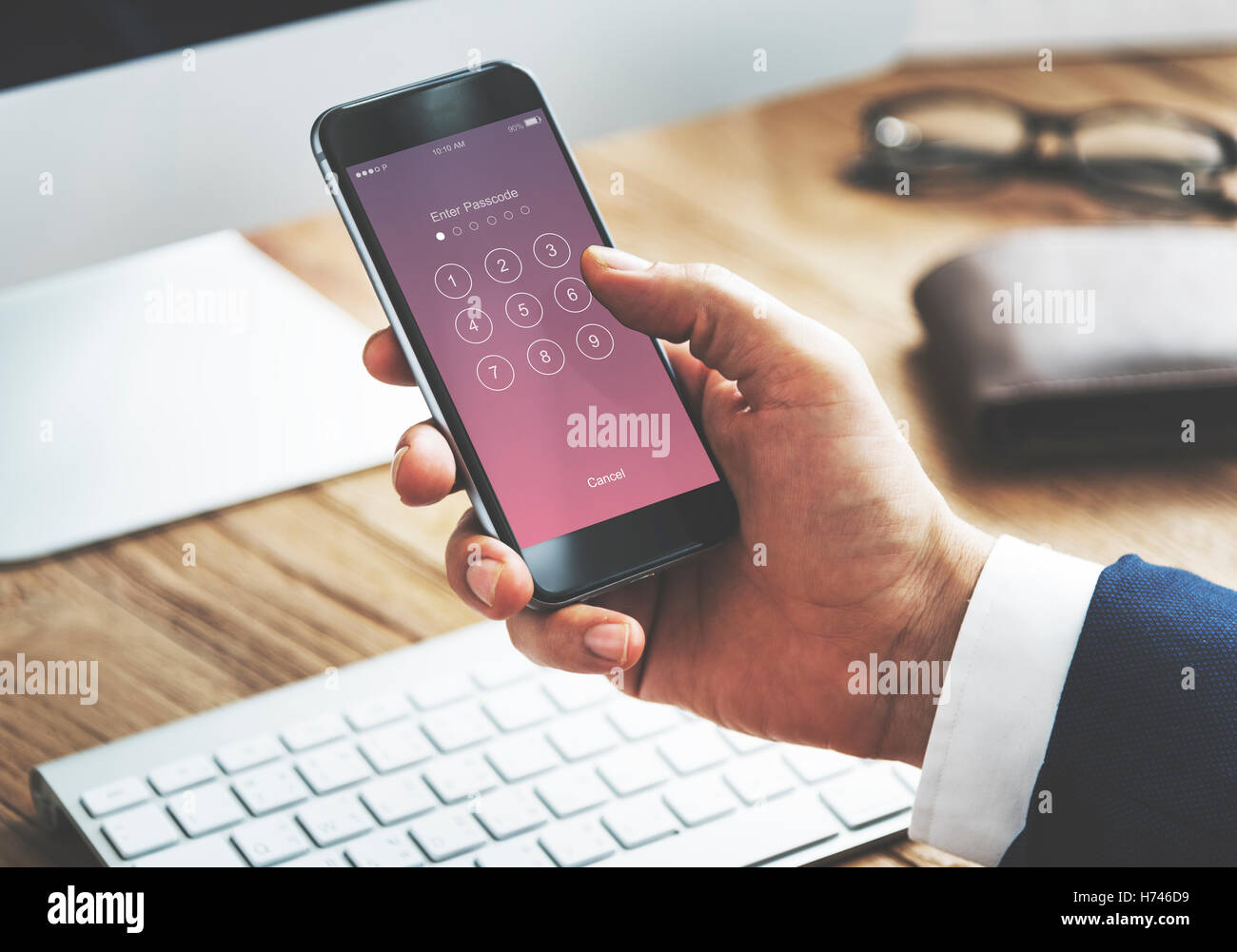 Immettere il codice di sicurezza il concetto di sistema Foto Stock