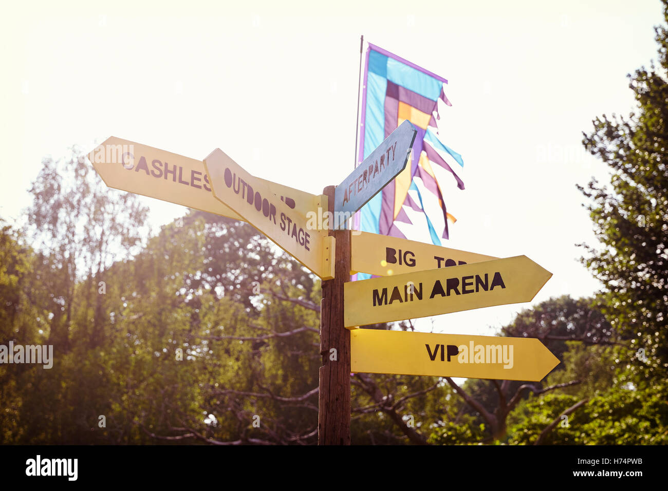 Chiusura del cartello all'aperto Festival di musica Foto Stock