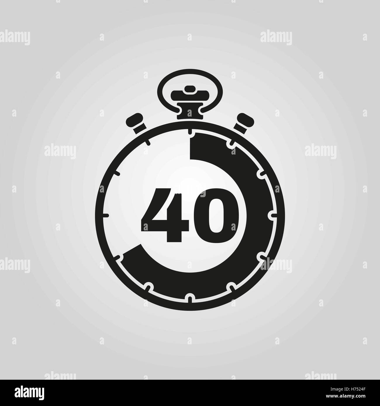 Il 40 secondi, minuti cronometro icona. Orologio e guardare, timer conto alla rovescia, simbolo. UI. Web. Logo. Segno. Design piatto. App. Stock a v Illustrazione Vettoriale