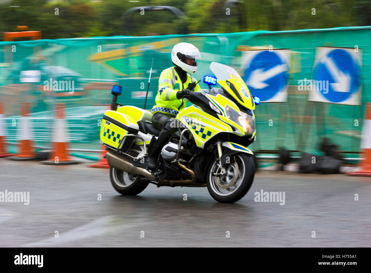 La polizia moto, Bristol, Regno Unito Foto Stock
