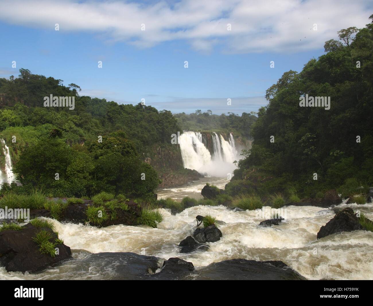 Iguassu Falls - UNESCO World Heritage Site - sul confine del Brasile, Argentina e Paraguay Foto Stock