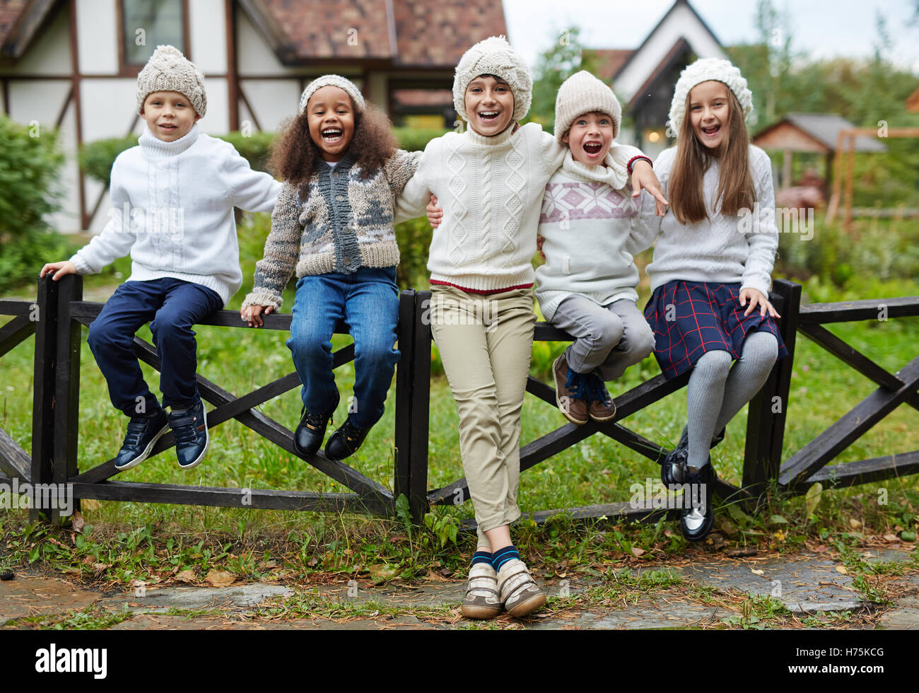 Bambini che ridono Foto Stock