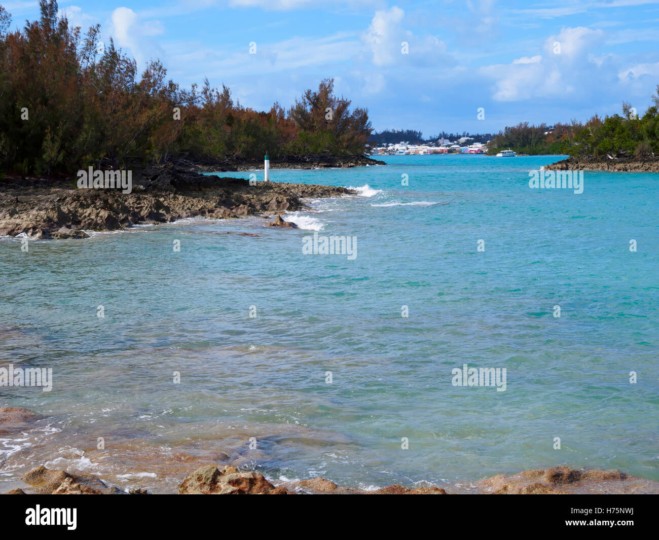 St George's Harbour e isola di Brema, Bermuda Foto Stock