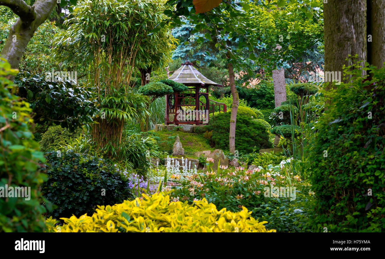 Pura Terra Centro di Meditazione e un giardino giapponese vicino a Newark Nottinghamshire England Regno Unito Foto Stock