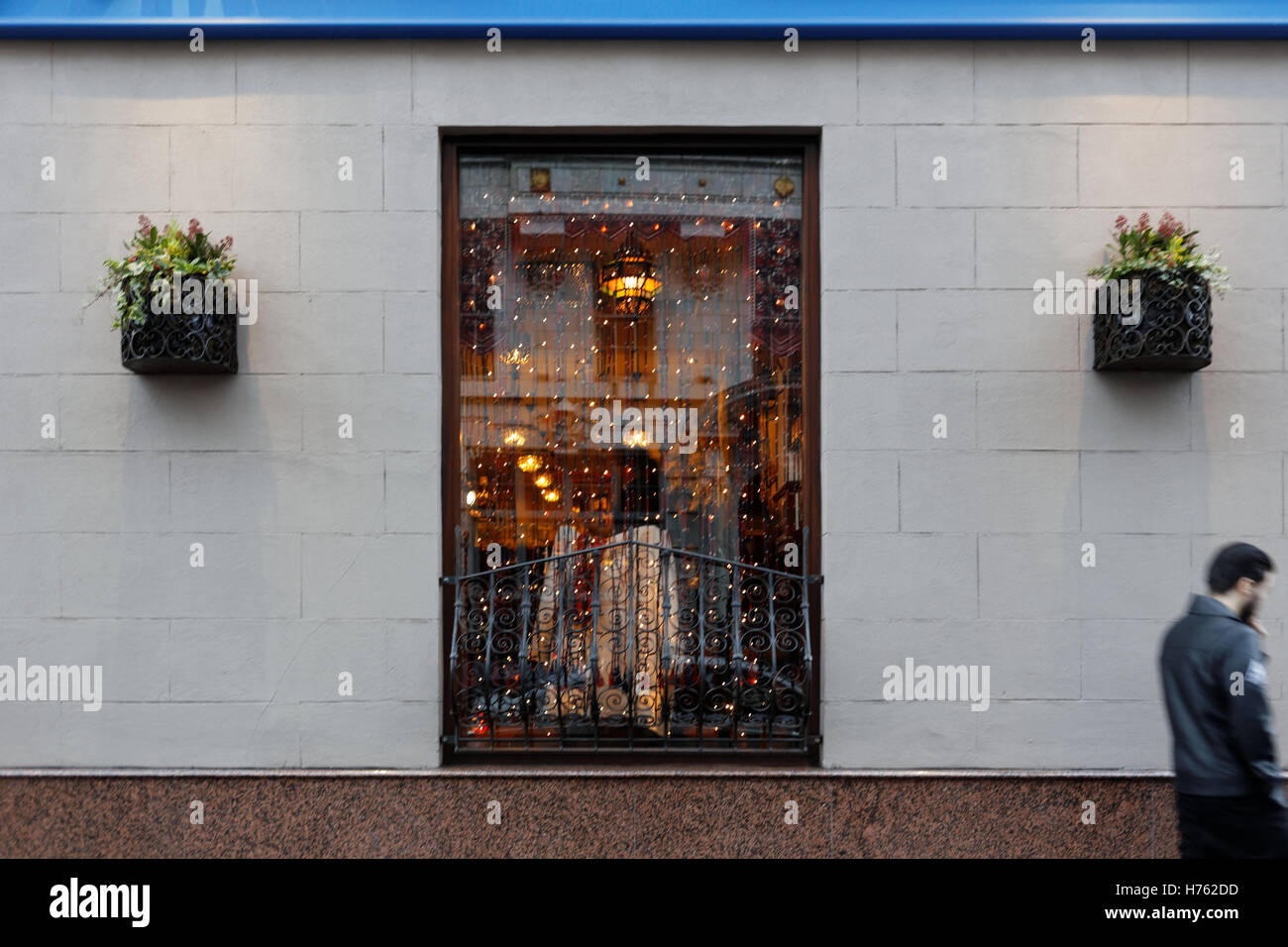 Glasgow ristorante windows accesa fino a Natale Foto Stock