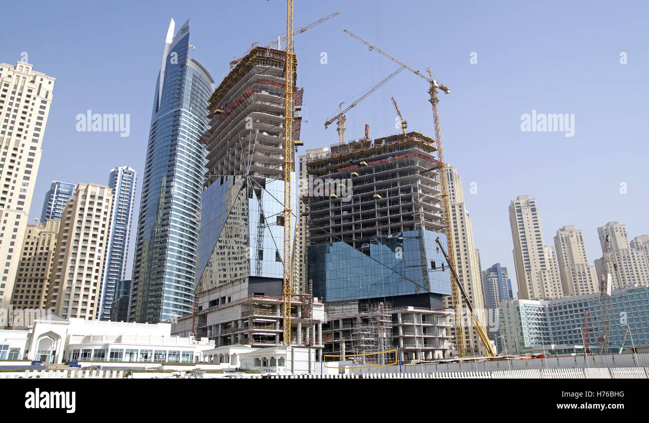 Dubai sito in costruzione e la costruzione Foto Stock