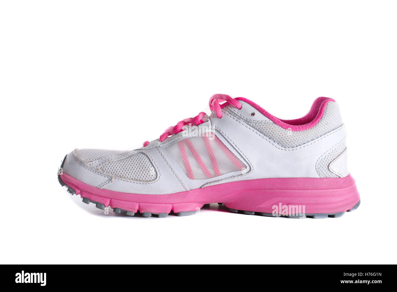Lady's - le donne della scarpa da corsa - sneaker - formatore in grigio e rosa Foto Stock