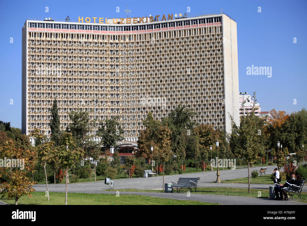 Hotel Uzbekistan, Amir Timur Square, Tashkent, Uzbekistan. Foto Stock