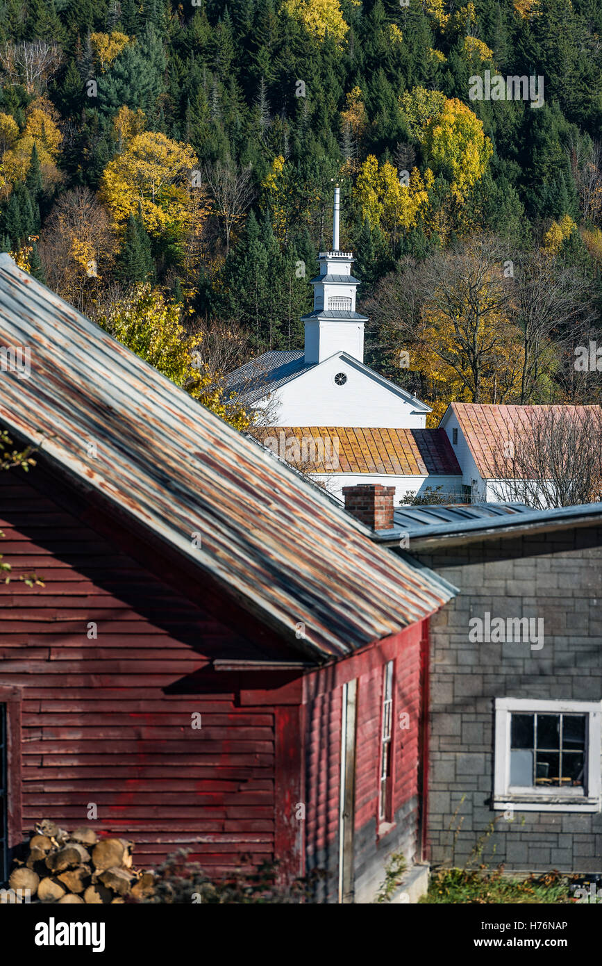 Incantevole villaggio rustico di Topsham, Vermont, USA. Foto Stock