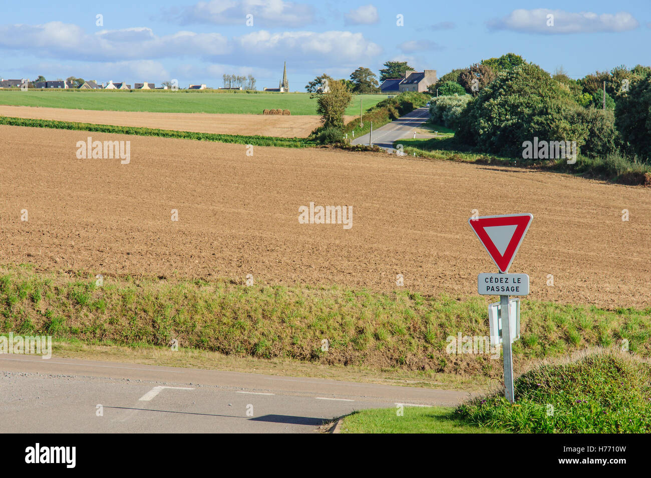 Campagna francese nei pressi di Douarnenez, Finisterre, Bretagna Francia Foto Stock