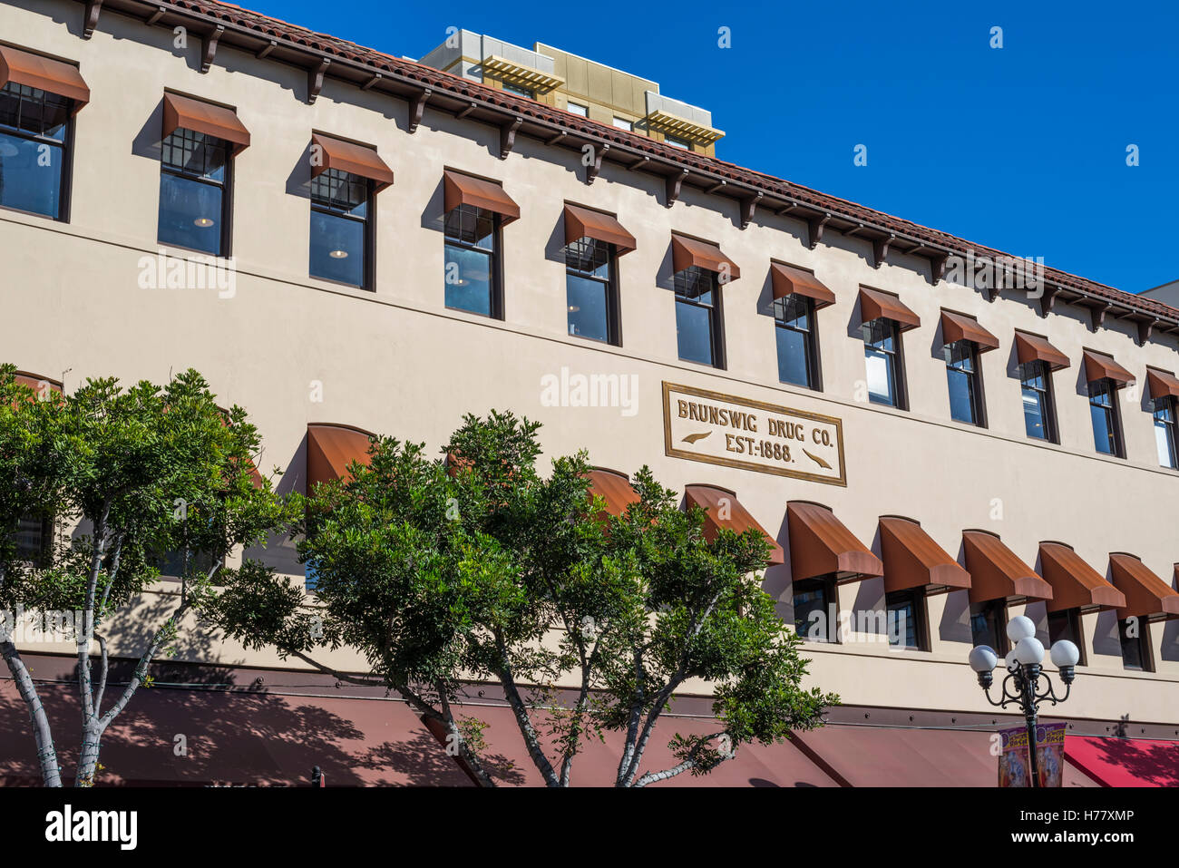 Brunswig Drug Company Edificio, Gaslamp Quarter, San Diego, California, USA. Foto Stock