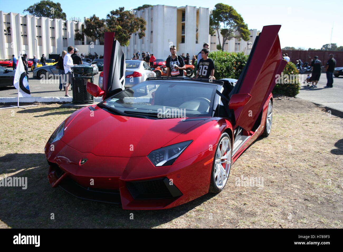 Lamborghini Aventador al San Francisco vetture N Caffè Foto Stock