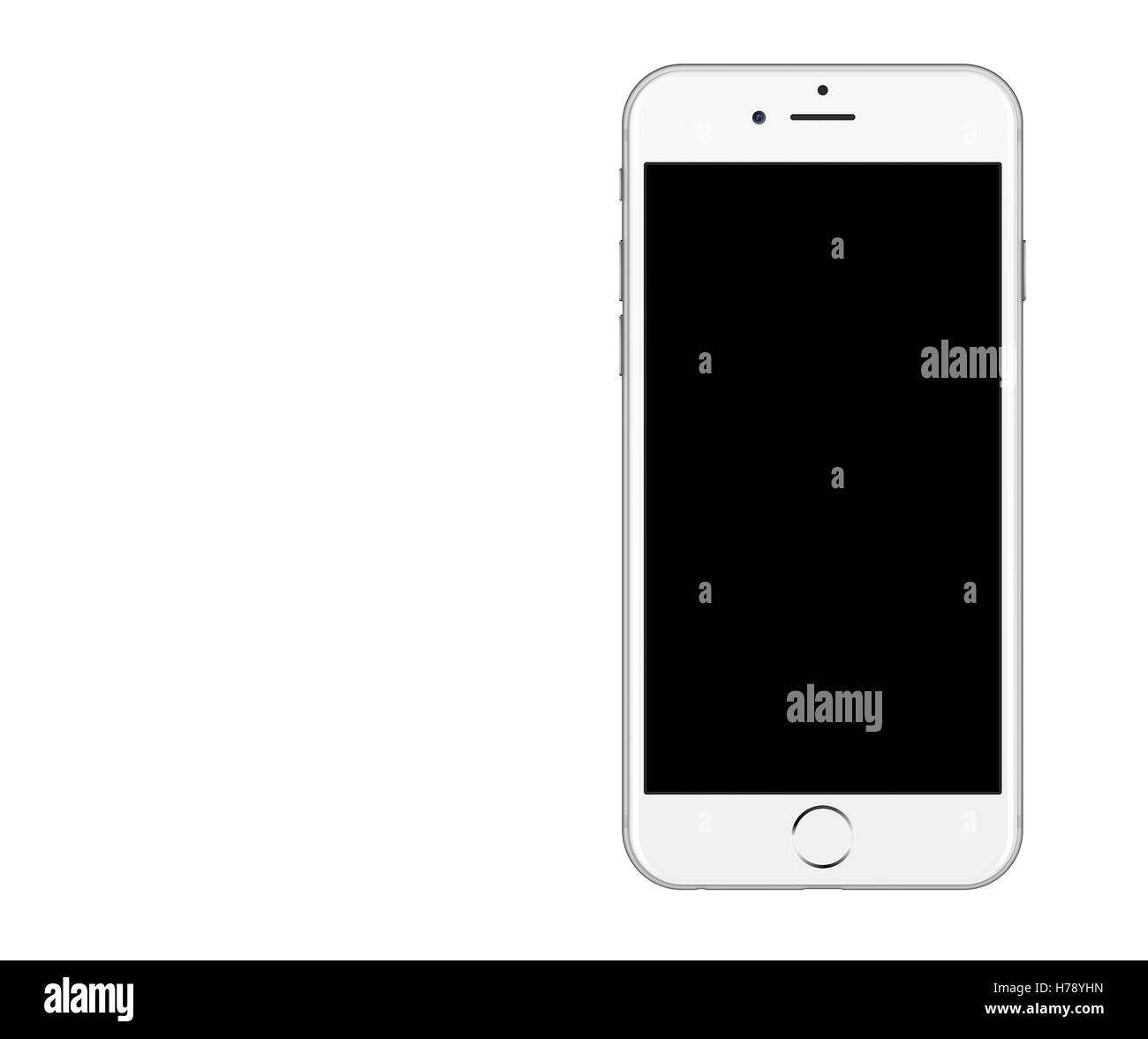 Lo smartphone bianco isolato su sfondo bianco Foto Stock