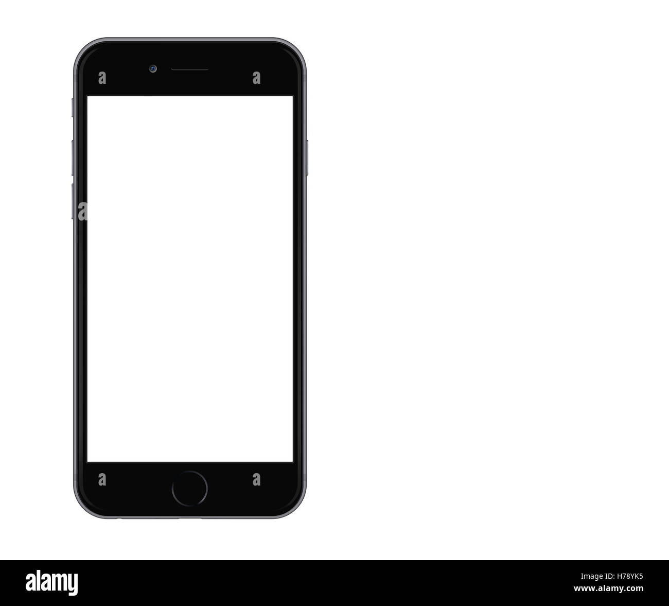 Nero smartphone isolati su sfondo bianco Foto Stock