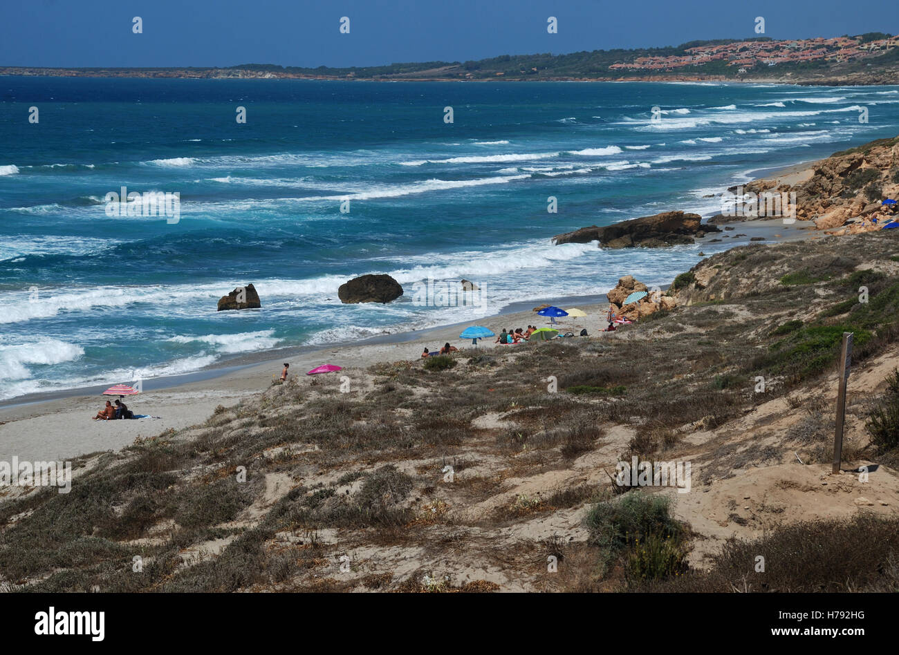 Spiaggia a Penisola del Sinis, Sardegna, Italia. Foto Stock