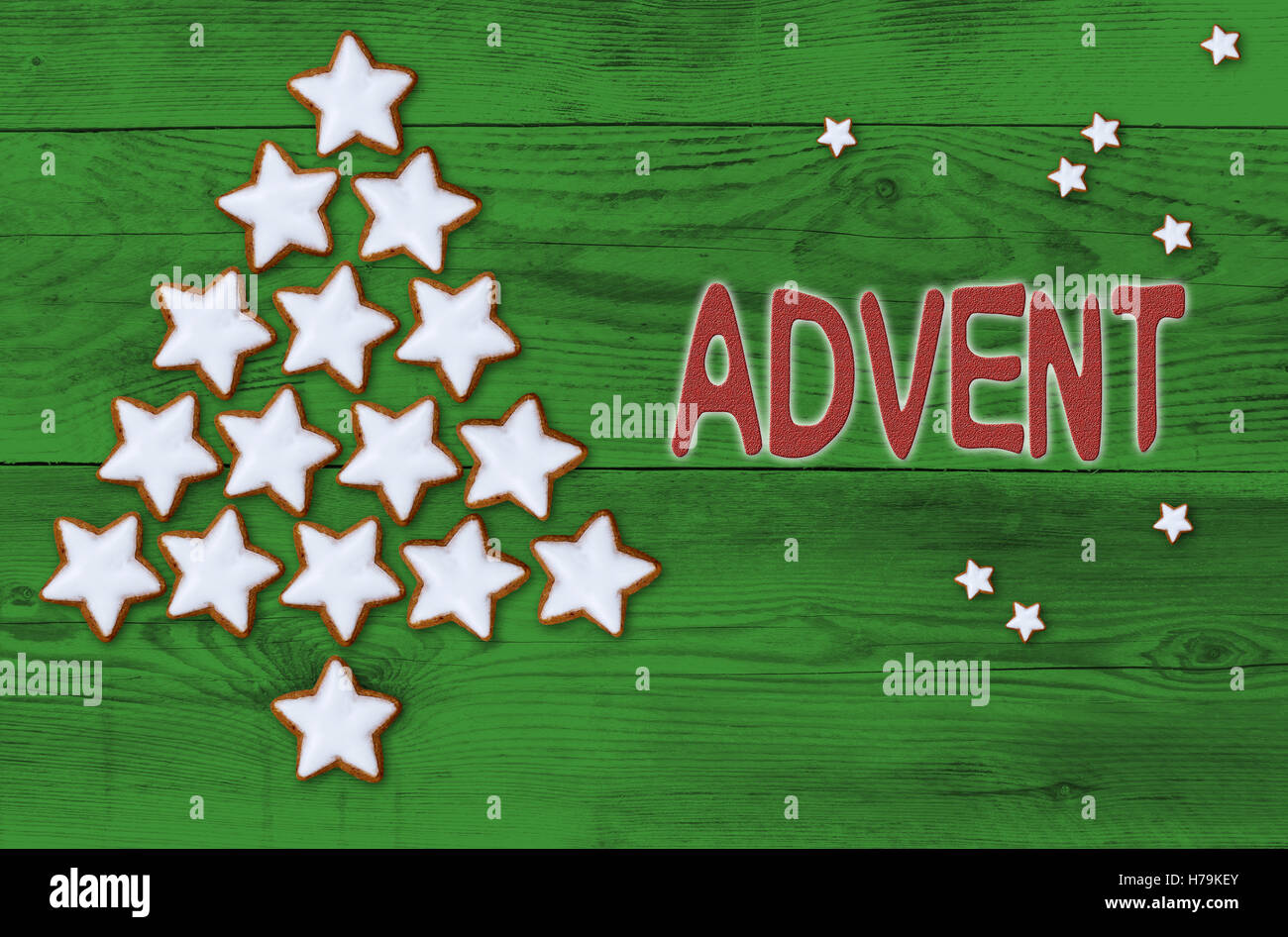 La cannella stelle albero di Natale avvento del concetto. Foto Stock