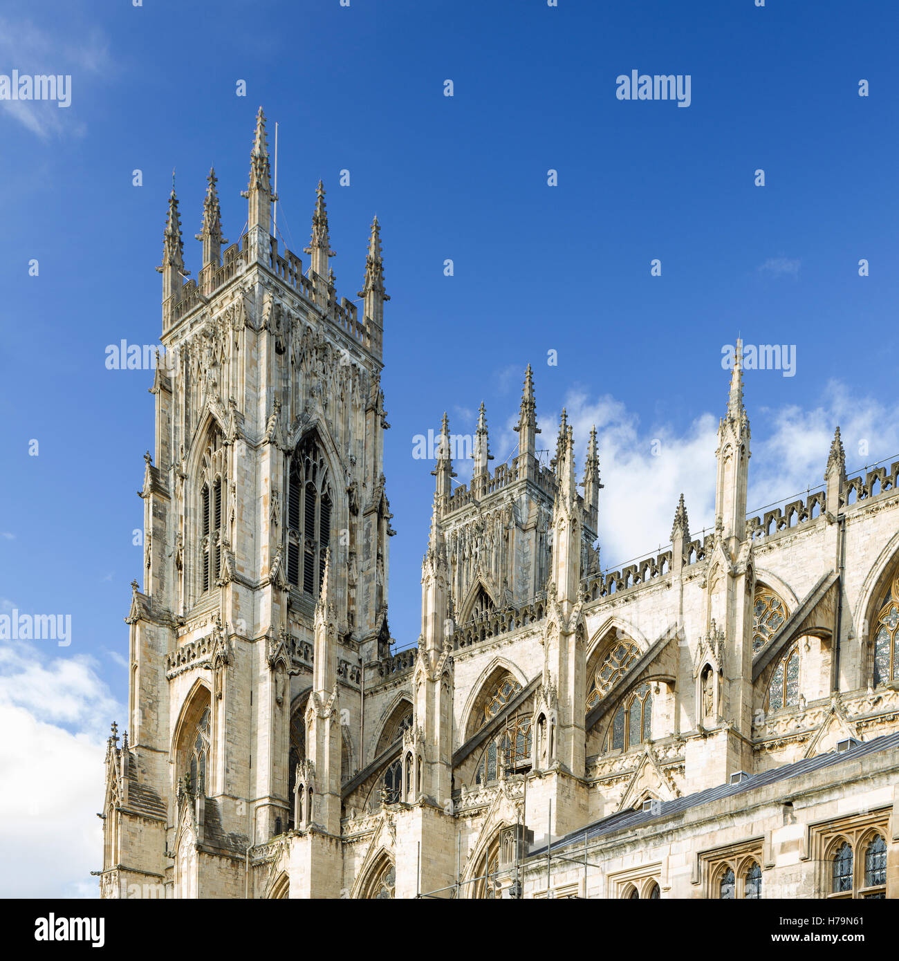 York Minster campanili, York, North Yorkshire, Regno Unito. Foto Stock