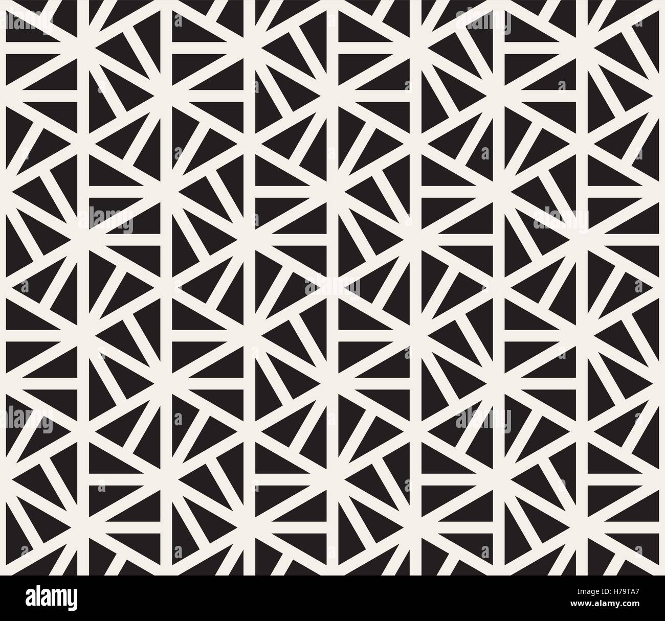 Vector Seamless in bianco e nero di triangoli esagonale Pattern Illustrazione Vettoriale