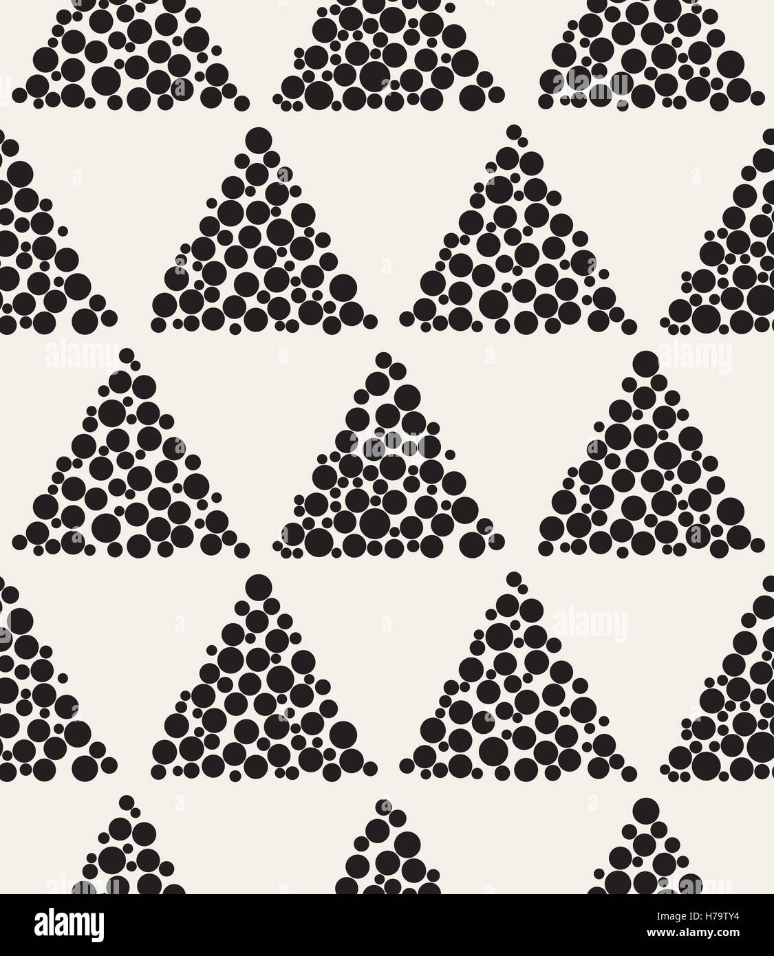 Vector Seamless in bianco e nero cerchio triangolo forma piena Checker disegno a griglia Illustrazione Vettoriale