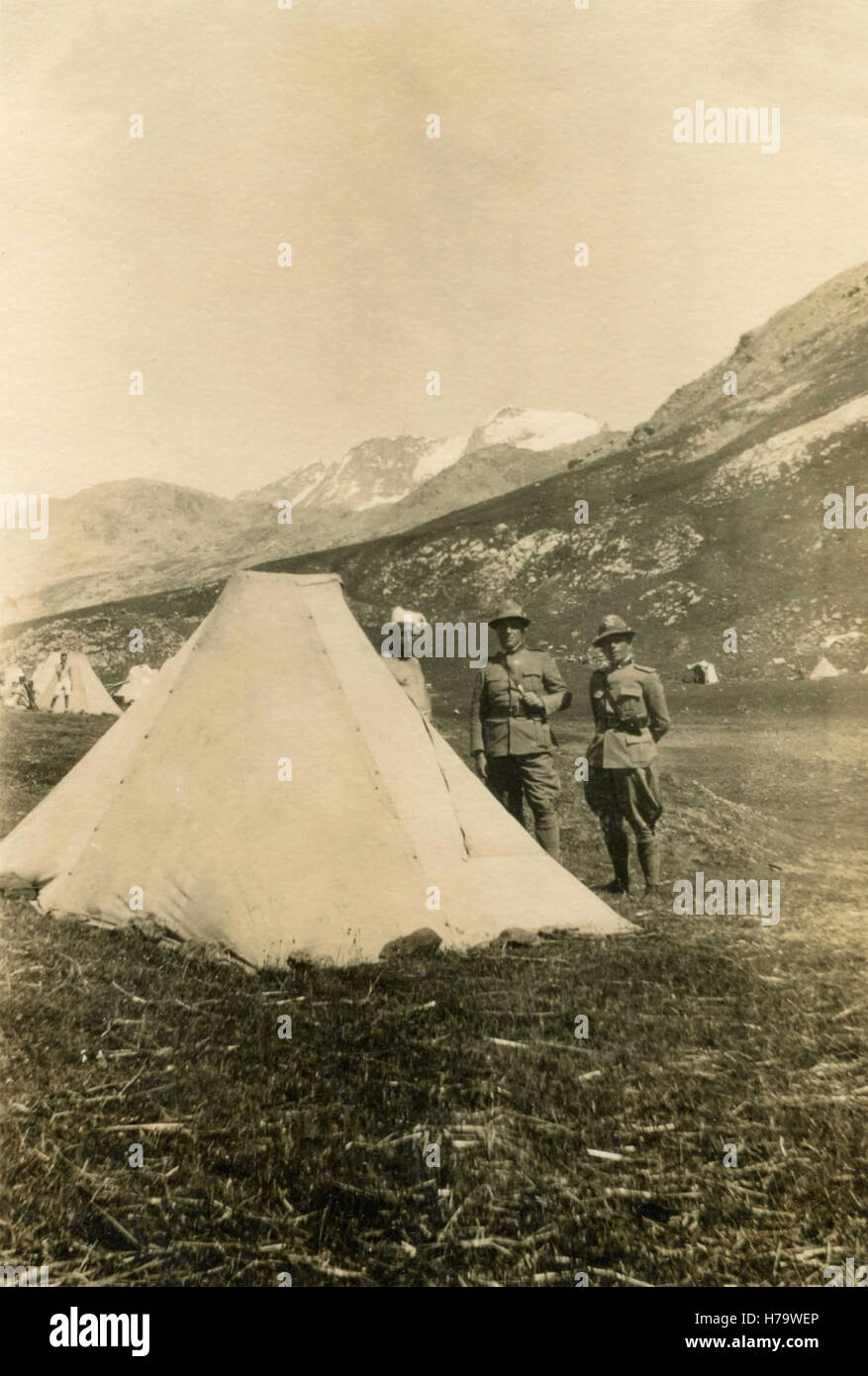 Italiano accampamento militare Foto Stock