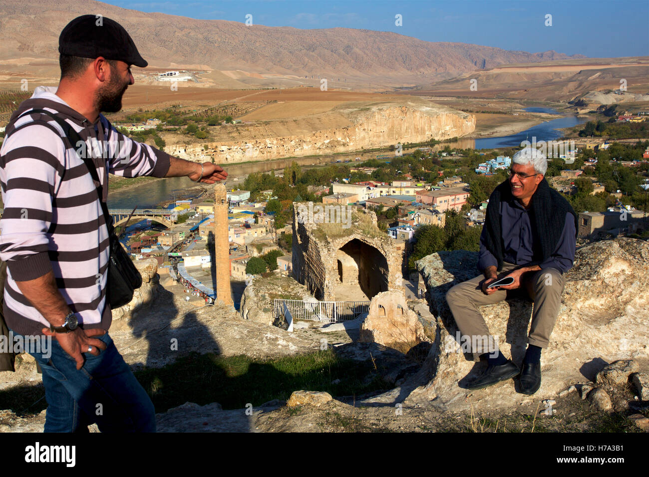 Hasankeyf, la guerra per la presenza di acqua nel Kurdistan - 12/11/2014 - Turchia / Kurdistan turco / Hasankeyf - Visite turistiche sul villaggio di Hasankeyf e Tiger river - Olivier Goujon / Le Pictorium Foto Stock