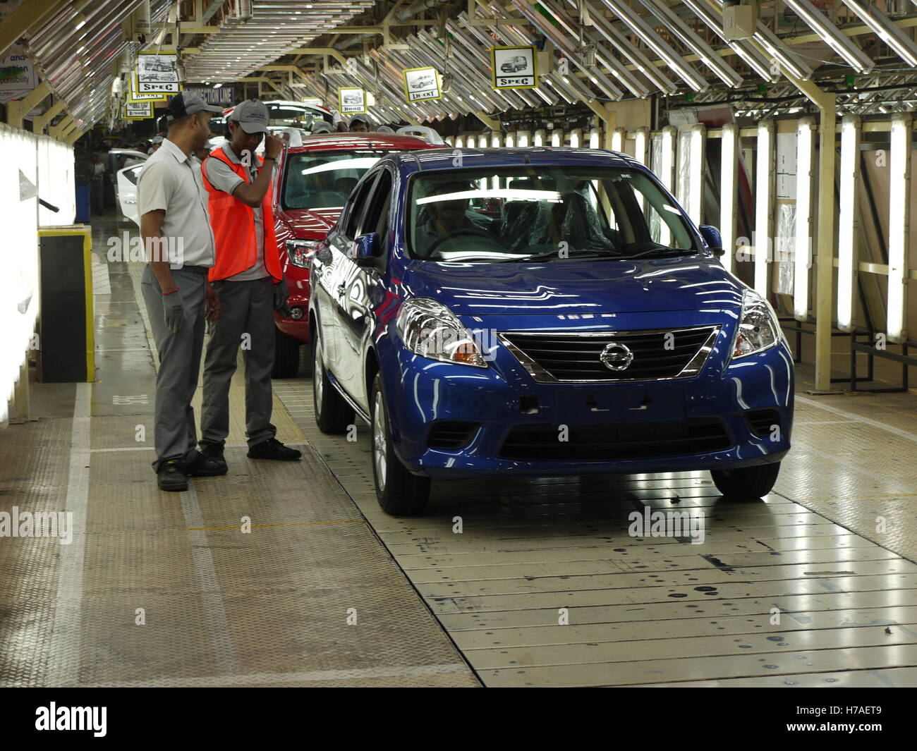Renault e Nissan stabilimento di Chennai (Madras) produce automobili per il mercato locale ed esportazione Foto Stock