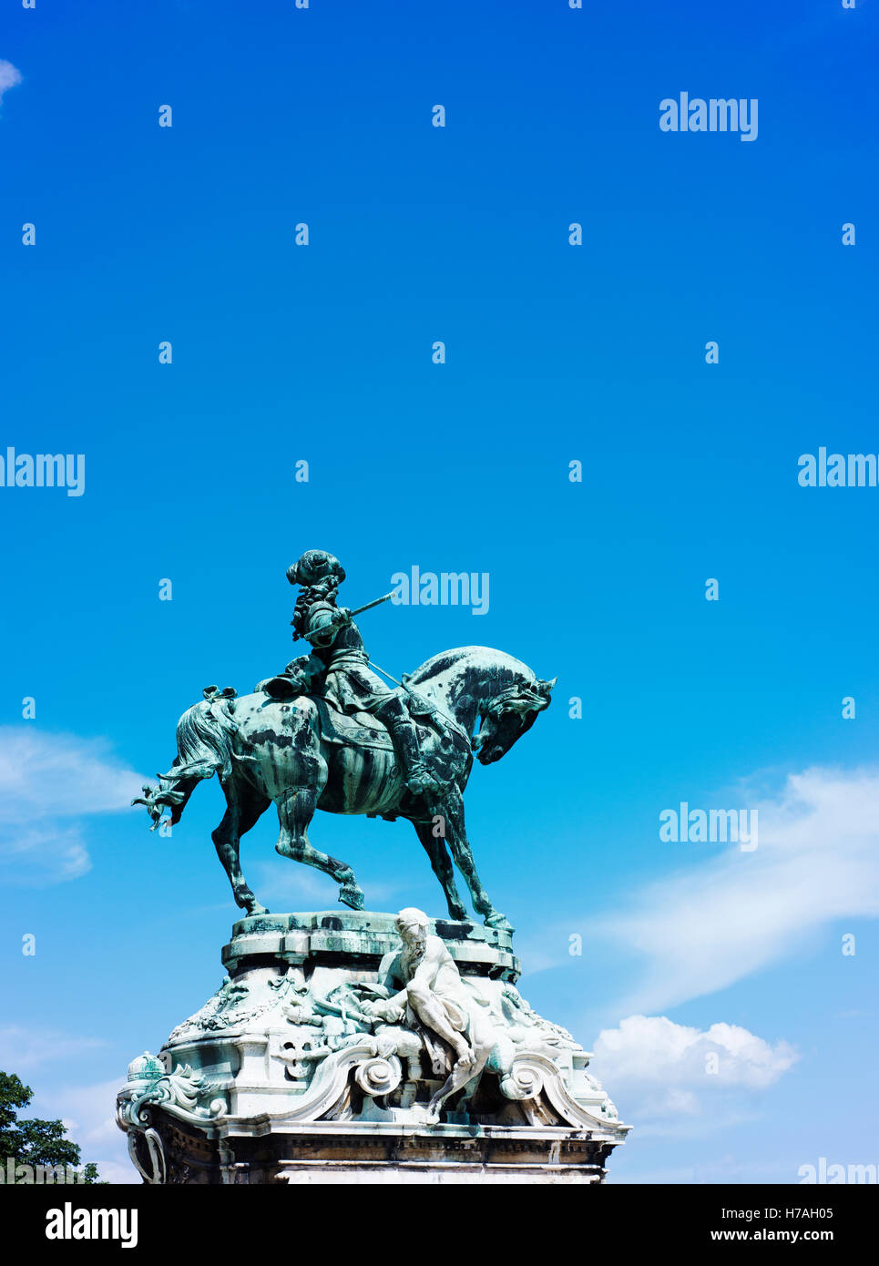 Statua del Principe Eugenio di Savoia al Castello di Buda, da Jozsef Rona. Foto Stock