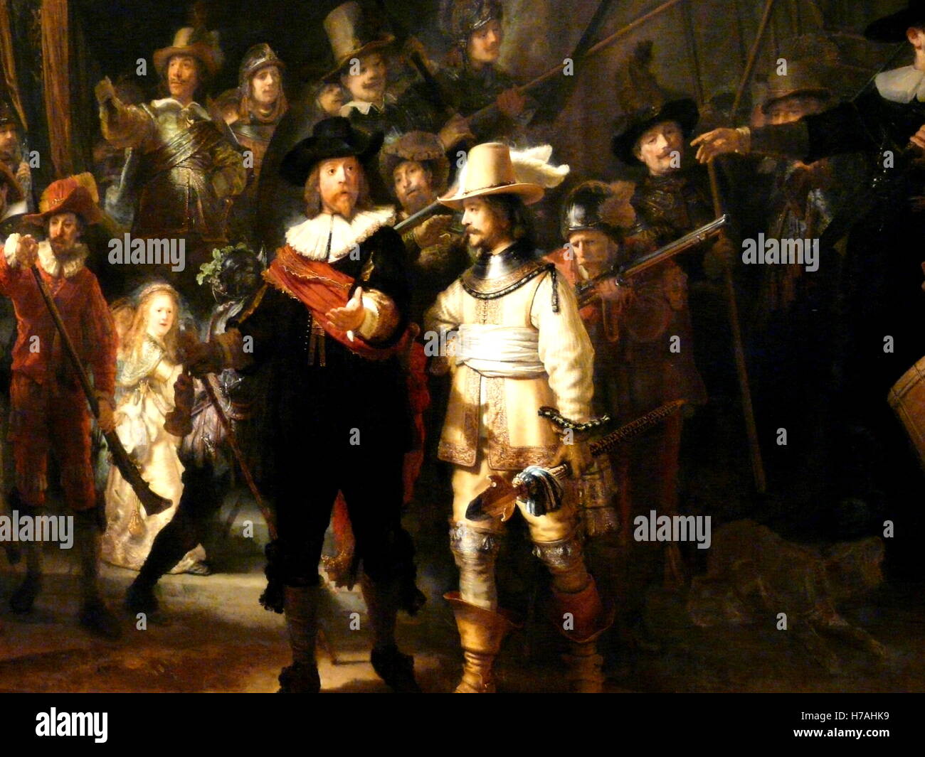 La Nightwatch da Rembrandt nel Rijksmuseum di Amsterdam, Olanda. Foto Stock
