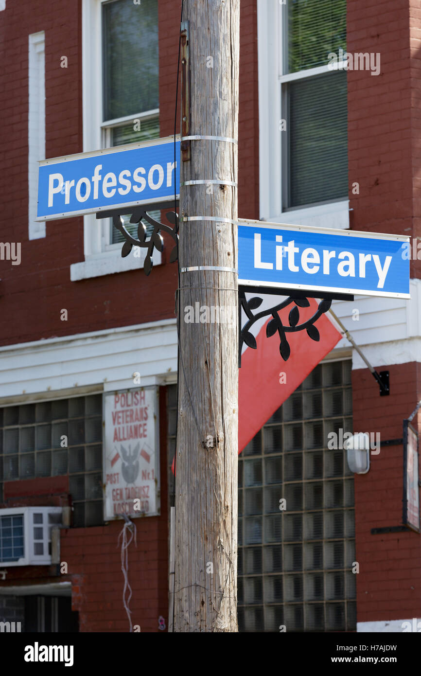 In corrispondenza della zona di spigolo di professore e letteraria, Tremont distretto, Cleveland, Ohio, USA. Foto Stock