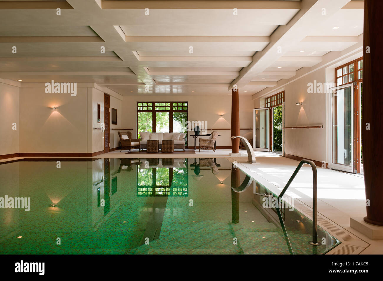 Piscina interna, Boppard, Renania-Palatinato, Germania Foto Stock