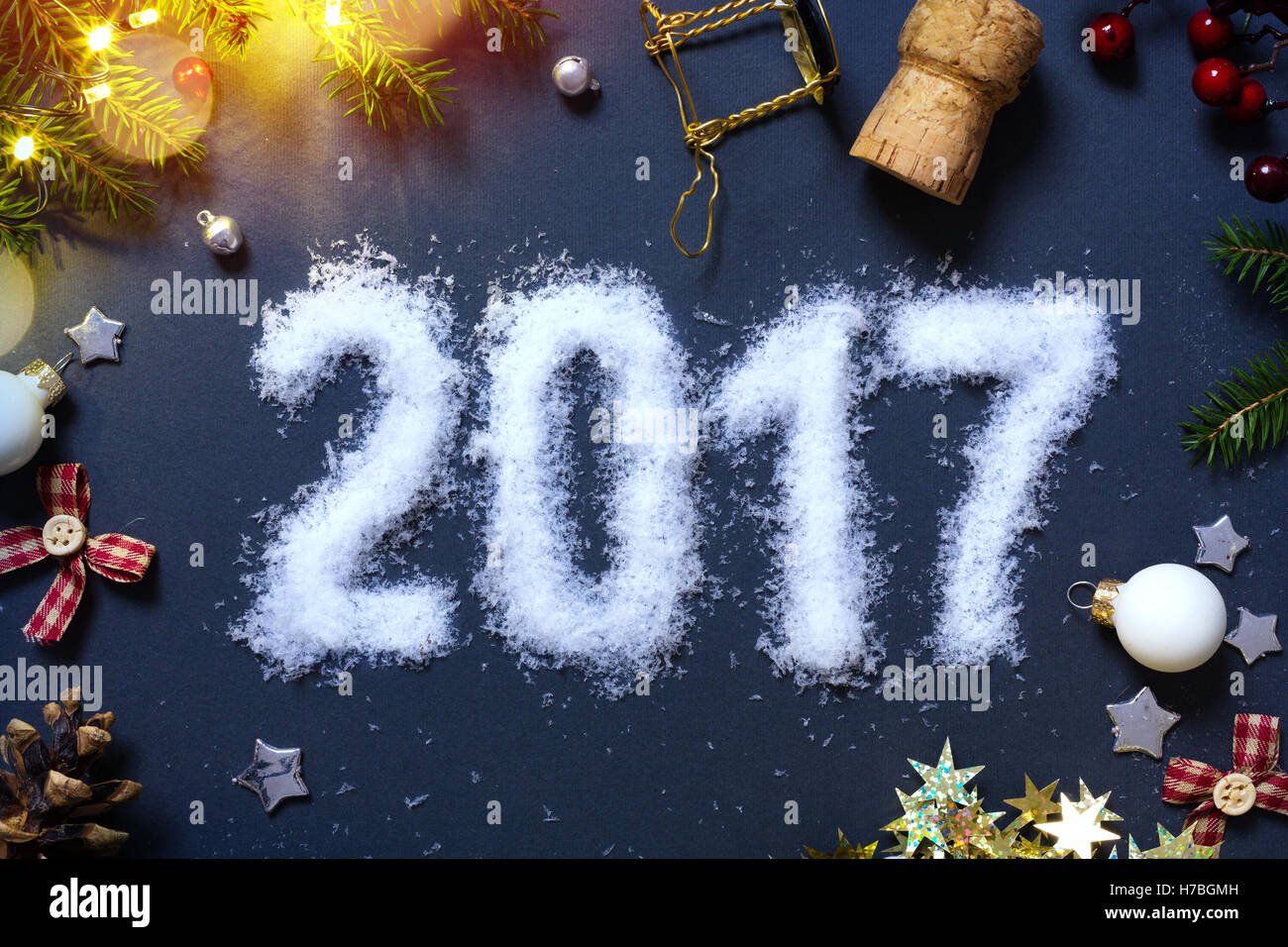 Arte 2017 happy New Years Eve; Patry sfondo Foto Stock