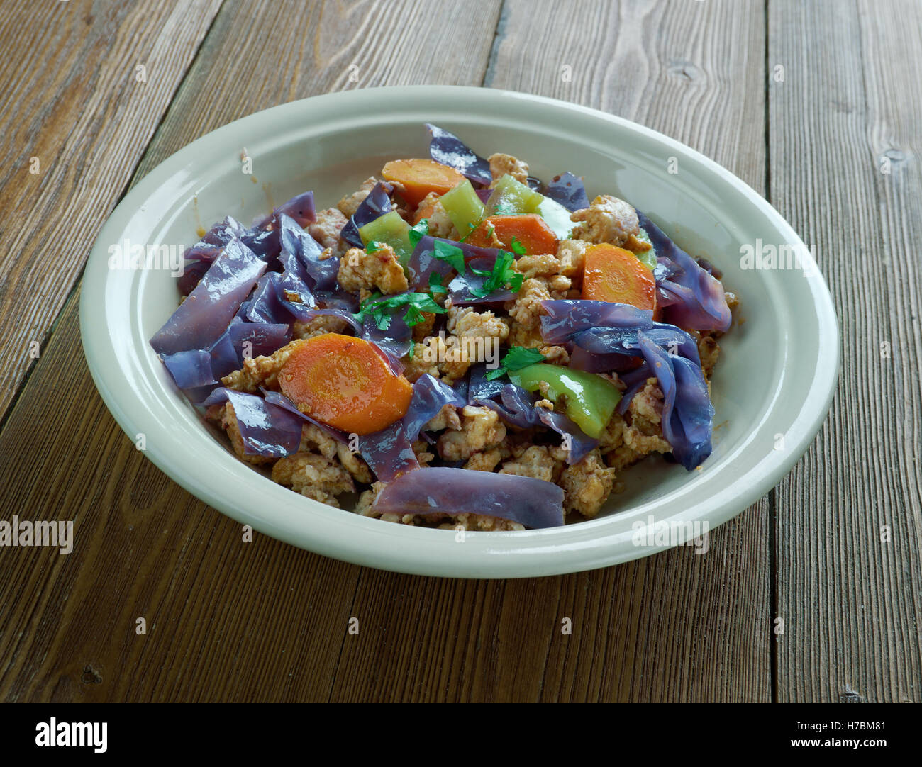 Punakaalipata - cavolo rosso con carne macinata.finlandese piatto di Natale Foto Stock