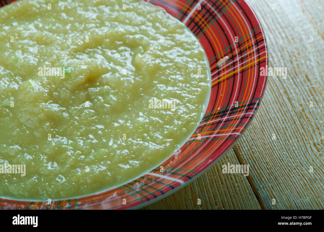 Welsh Zuppa di porri. Cibo britannico. Foto Stock