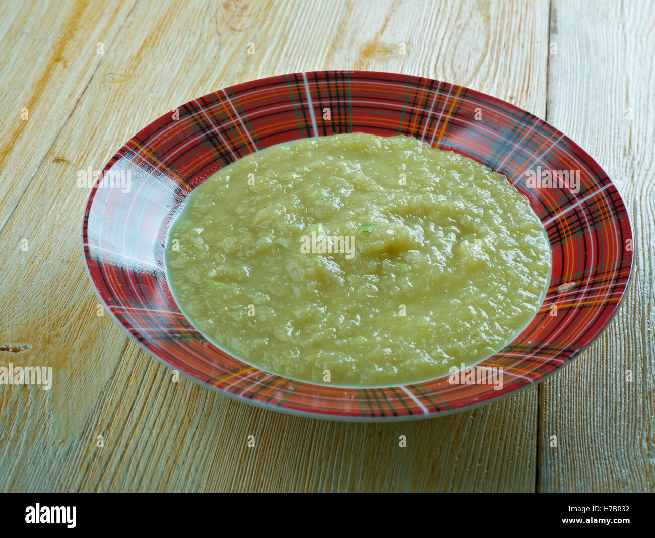 Welsh Zuppa di porri. Cibo britannico. Foto Stock