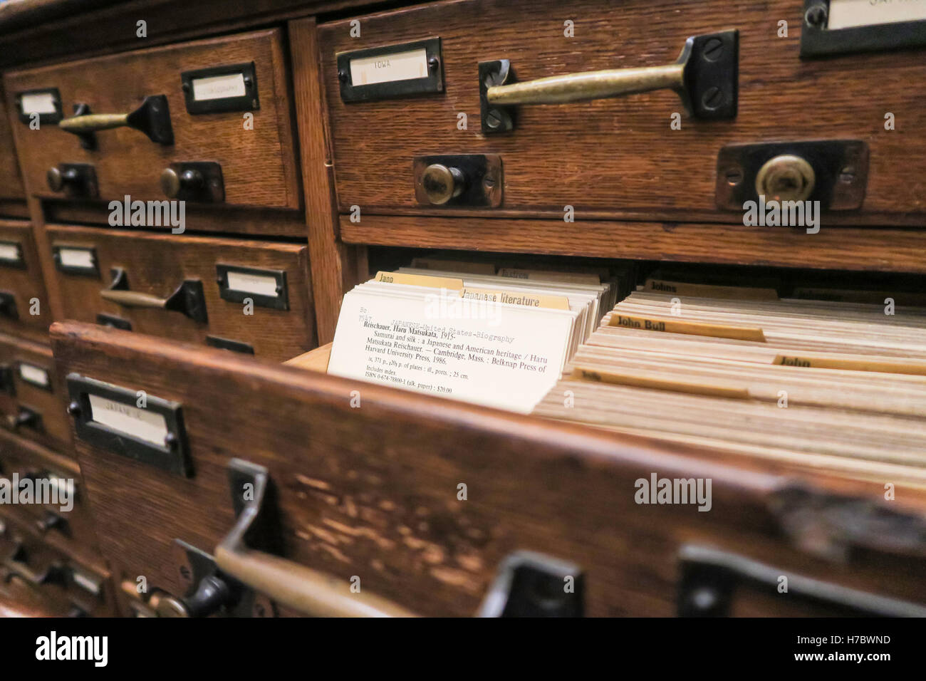 Biblioteca Catalogo carta, STATI UNITI D'AMERICA Foto Stock