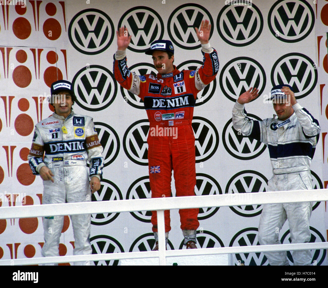 1987 Nigel Mansell podio Foto Stock