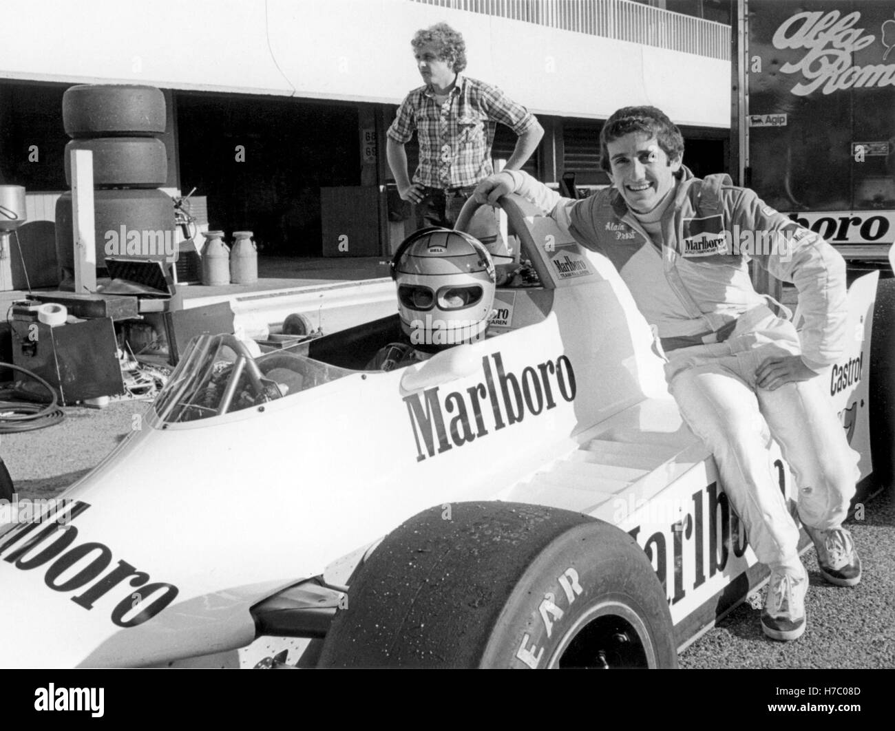 Alain Prost McLaren John Watson Foto Stock