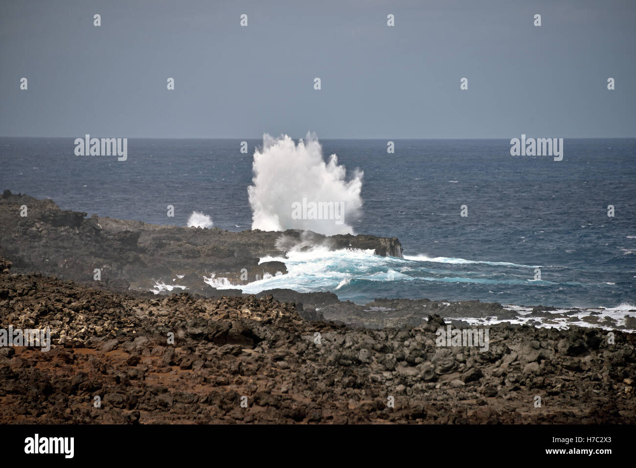 Una giornata di vento a nord est punto sull Isola di Ascensione Foto Stock