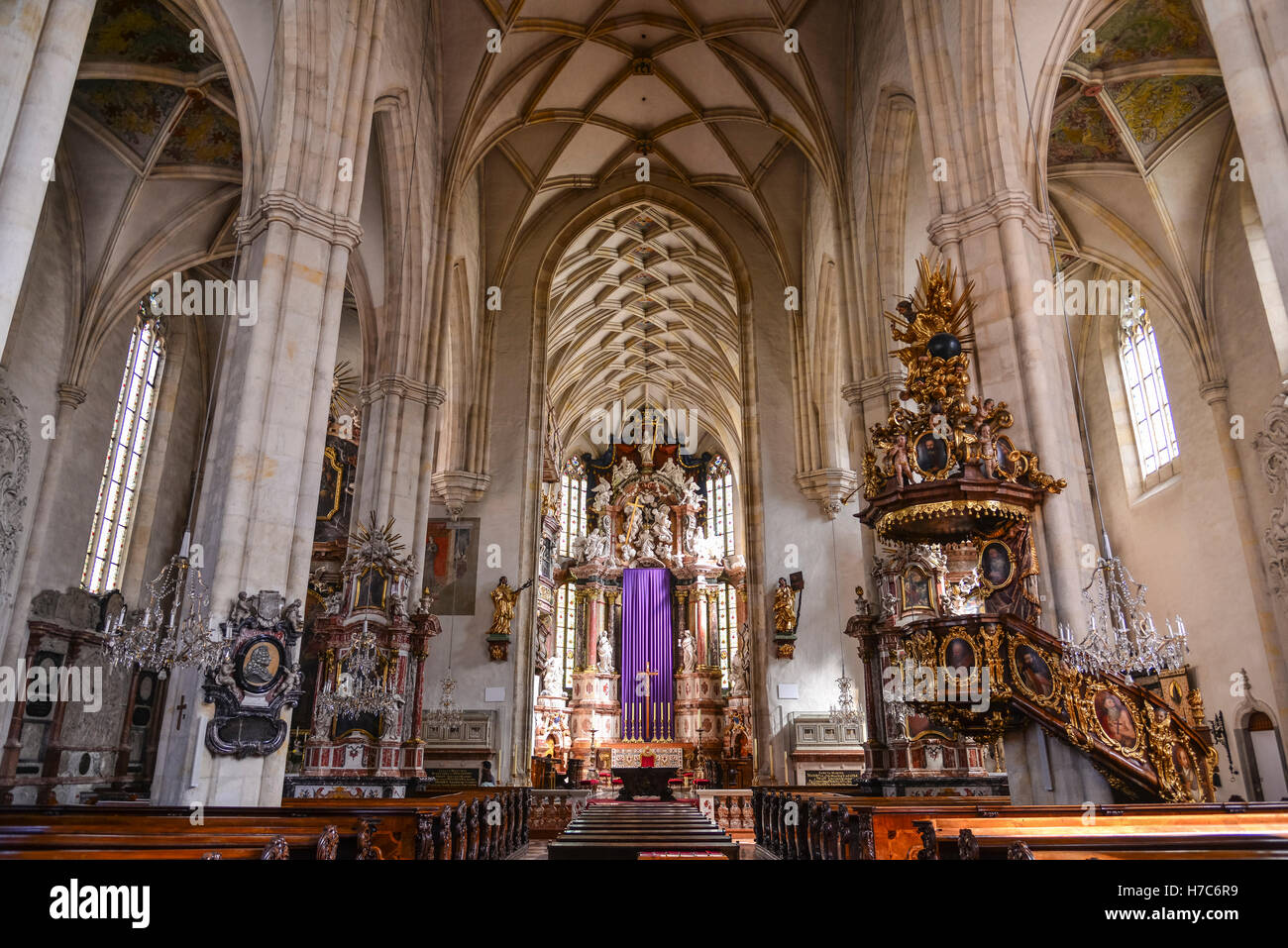 Interno del duomo di Graz, Graz, Austria Foto Stock