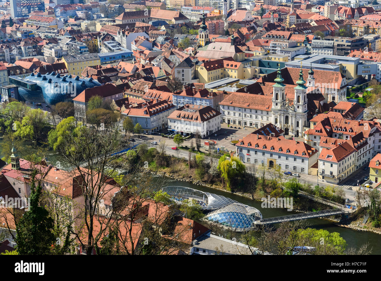 Vista sulla città di Graz, Garz, Austria Foto Stock