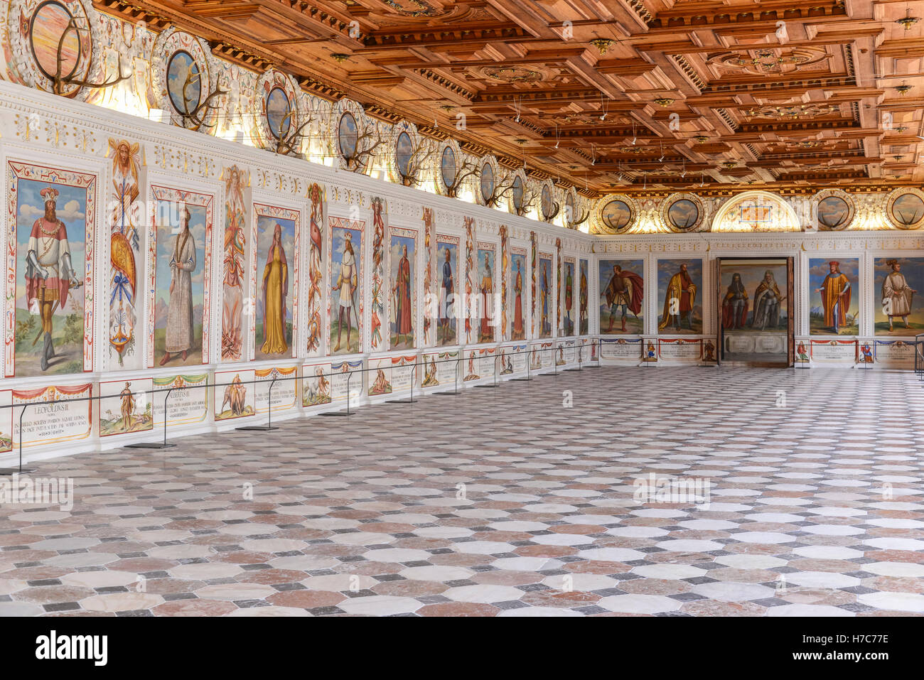 Interno di Ambras Castlet, Innsbruck, Austria Foto Stock