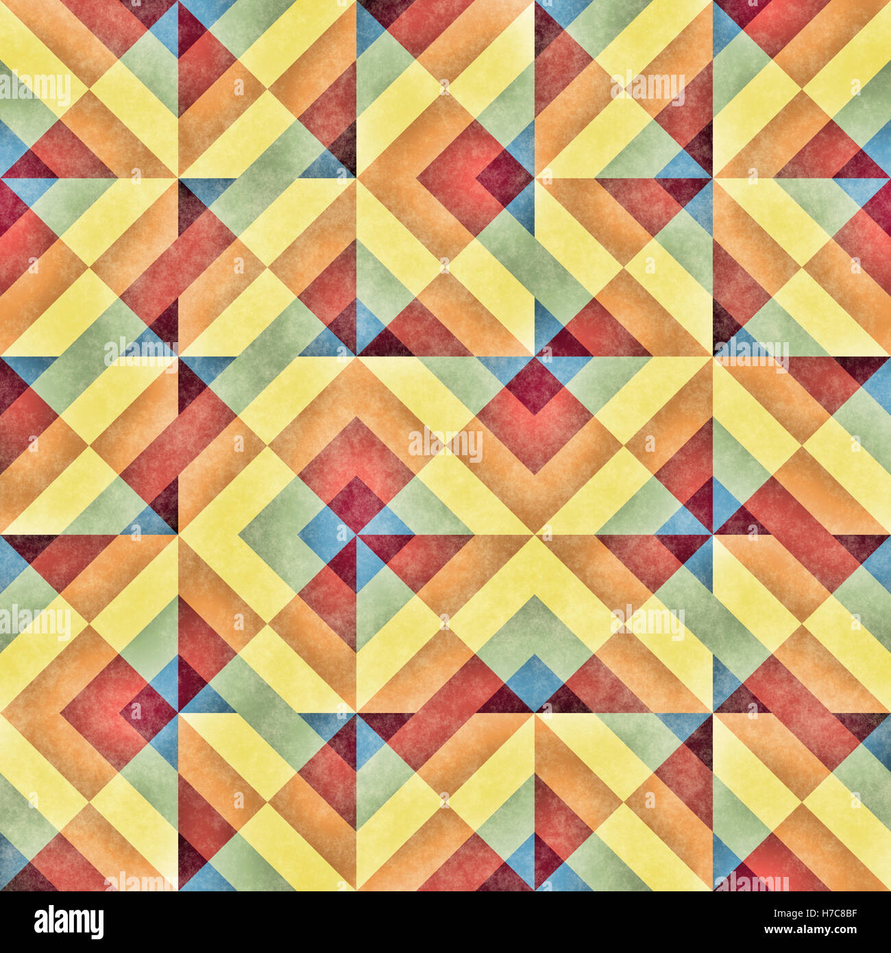 Raster senza giunture striscia diagonale quadrato blocchi irregolari Grid Grunge modello retrò Foto Stock