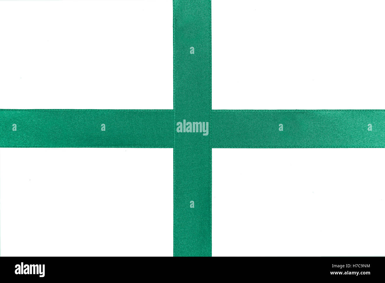 Verde regalo ribbon Foto Stock