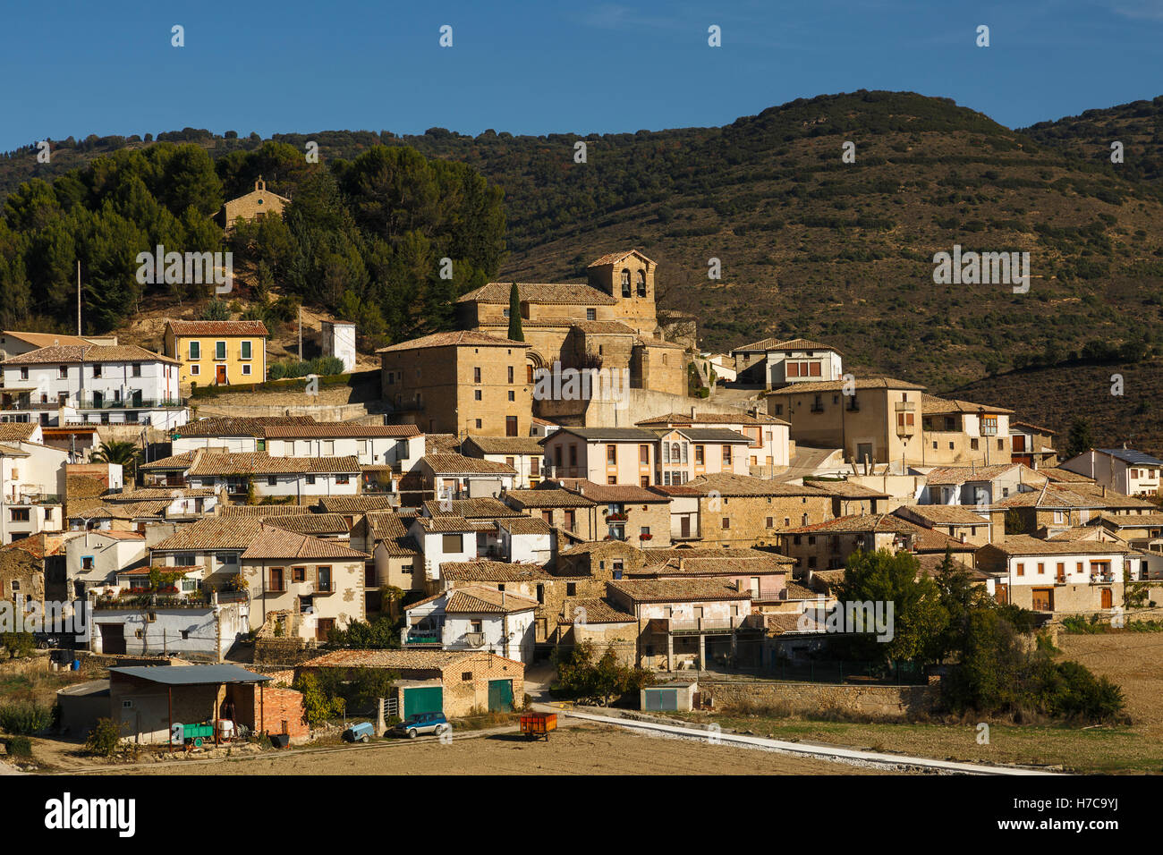 Eslava village. Provincia di Navarra. Spagna. Europa Foto Stock